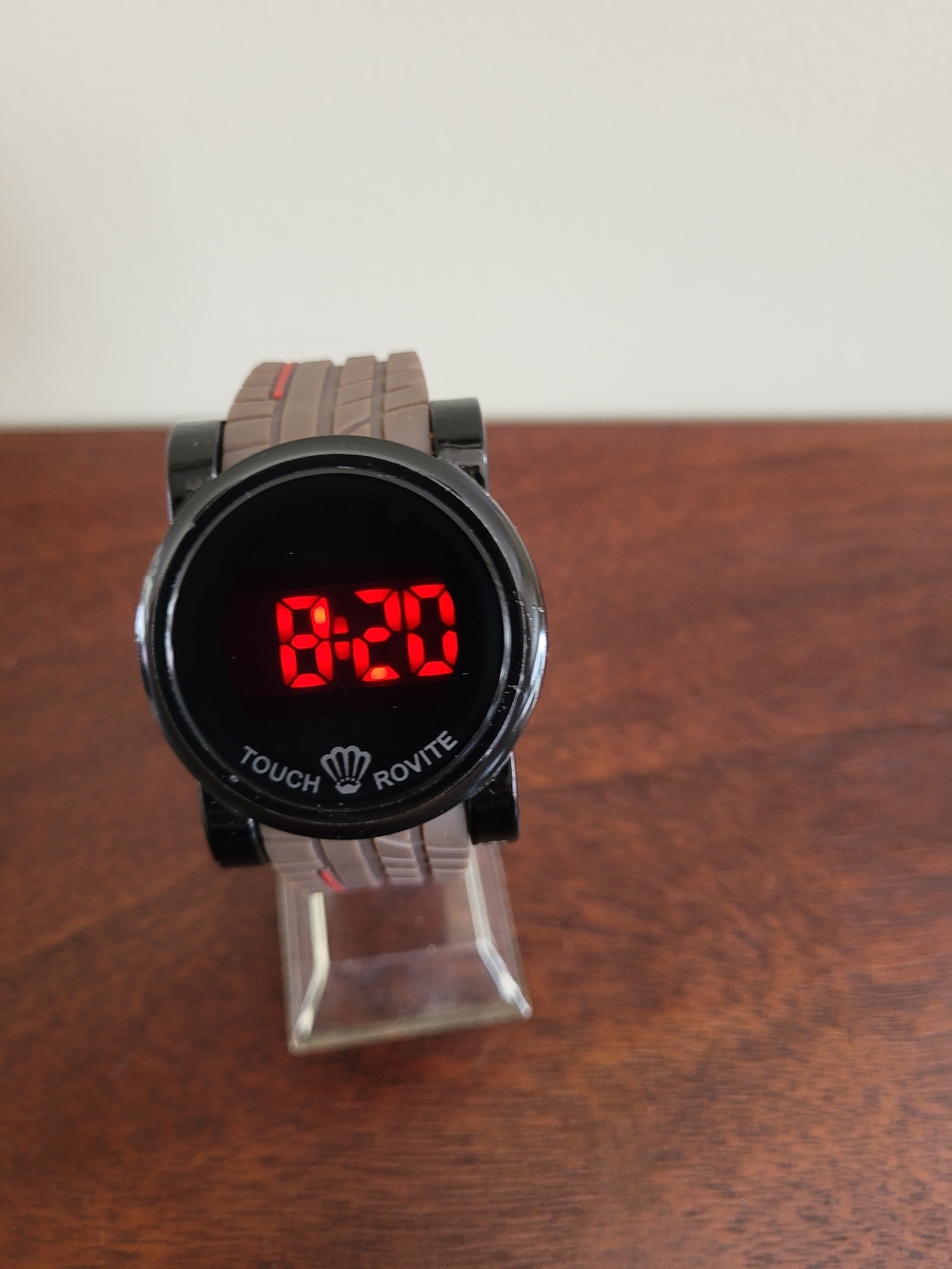 Brand New LED Touch Digital Men's Watch - Brown Ajustable Strap